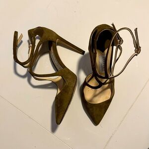 Jimmy Choo Lancer 100 in Olive Suede
